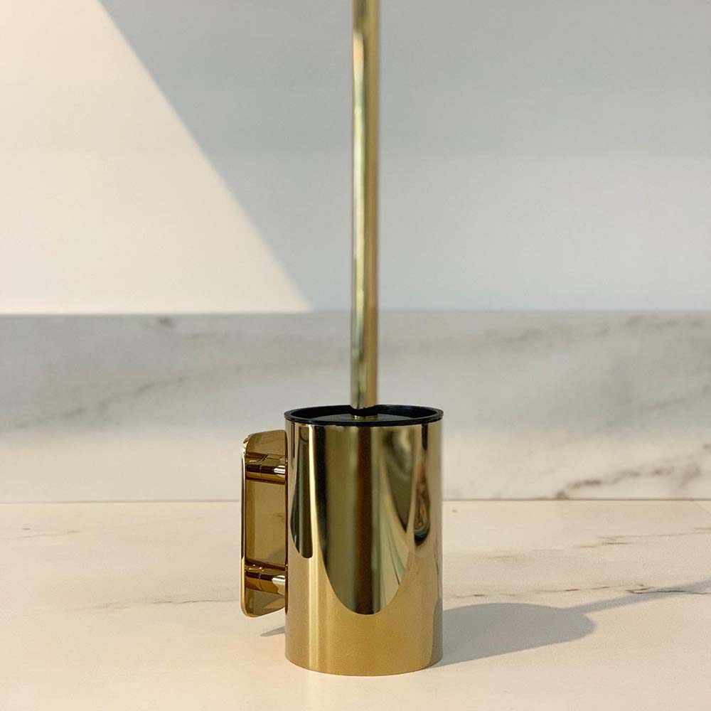 Solid Toilet Brush Polished Brass