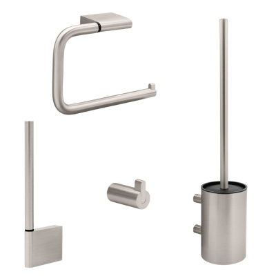 Bathroom Kit Flow - Brushed Nickel in the group Bathroom Accessories / Show all bathroom accessories / Bathroom Accessories Set at Beslag Online (620036-K)