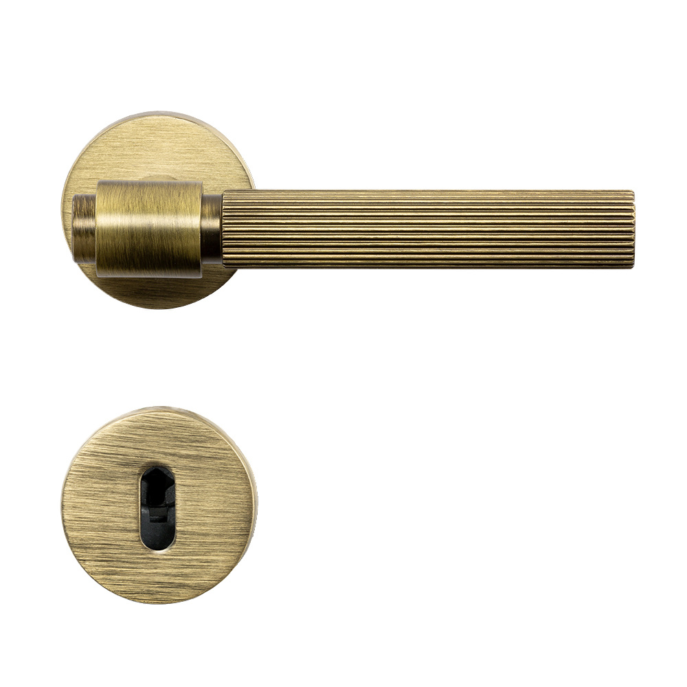 Door Handle Helix 200 Stripe - European Standard  - Antique Bronze