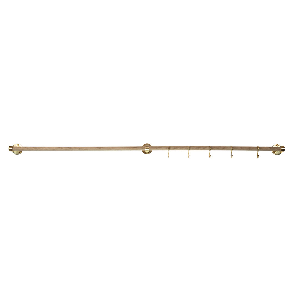 Extension Rod Aveny - 600mm - Oak/Polished Untreated Brass