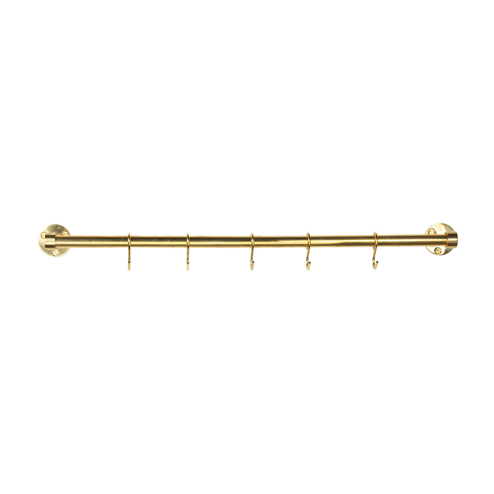 Kitchen Rail Aveny - 600mm - Complete - Polished Untreated Brass