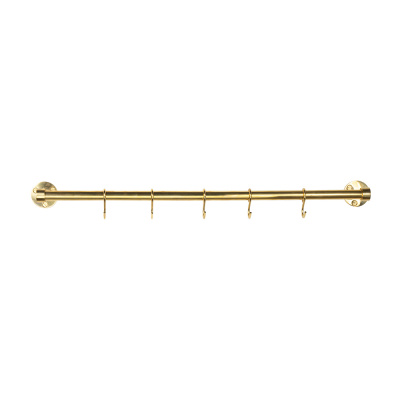 Kitchen Rail Aveny - 600mm - Complete - Polished Untreated Brass in the group Hooks / Show all hooks / Kitchen Rail at Beslag Online (948000-41)