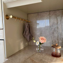 Kitchen Rail Aveny - 600mm - Complete - Polished Untreated Brass