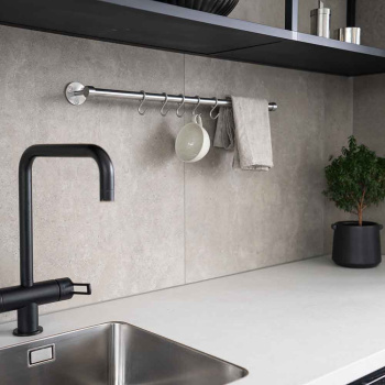 Kitchen Rail Aveny - 600mm - Complete - Brushed Stainless