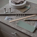 Kitchen Rail Aveny - 600mm - Complete - Brushed Stainless