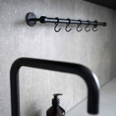Kitchen Rail Aveny - 600mm - Complete - Matte Black