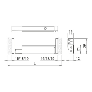 Drawer Lighting Tendy SF UHE IR 24V 2700K - Black