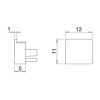 Mounting clips Nexus surface mounted 3-pack