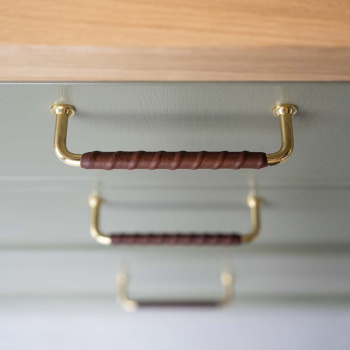 Handle 1353 - Polished Brass/Brown Leather