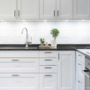 Handle 1353 - Nickel Plated/Black Leather