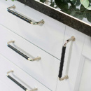 Handle 1353 - Nickel Plated/Black Leather