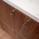 Handle 1353 - Nickel Plated/Brun Leather Wrapped