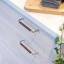 Handle 1353 - Polished Brass/Black Leather