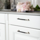 Handle 1353 - Polished Brass/Black Leather Wrapped