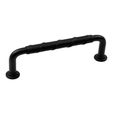 Handle 1353 - Matte Black/Black Leather in the group Cabinet Handles / Color/Material / Black at Beslag Online (htg-1353-svart-svart)
