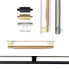 Handle Arpa/Back Plate - Brushed Brass