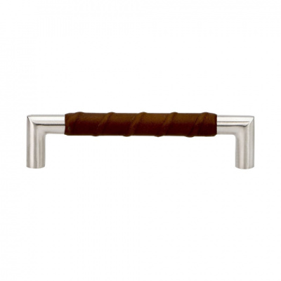 Handle Norma 12 - Stainless Steel/Brown Leather in the group Cabinet Handles / Color/Material / Leather at Beslag Online (htg-norma12-rostfritt)