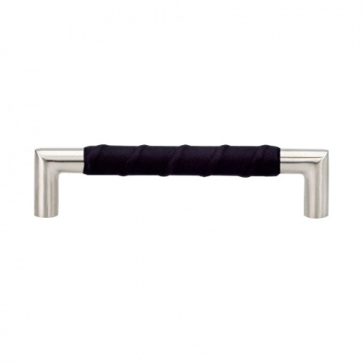 Handle Norma 12 - Stainless Steel/Black Leather in the group Cabinet Handles / Color/Material / Leather at Beslag Online (htg-norma12-svart-lader)