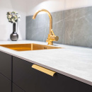 Edge Pull Handle Side - Brushed Brass