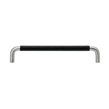 Handle SS-A - Stainless/Black Leather Wrapped
