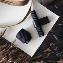 Cabinet Knob Helix Stripe - Matte Black